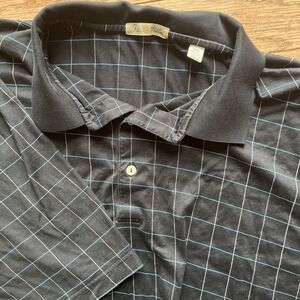 Peter Millar Polo Shirt Mens 2XL XXL Black 100%‎ Cotton Double Mercerized Golf